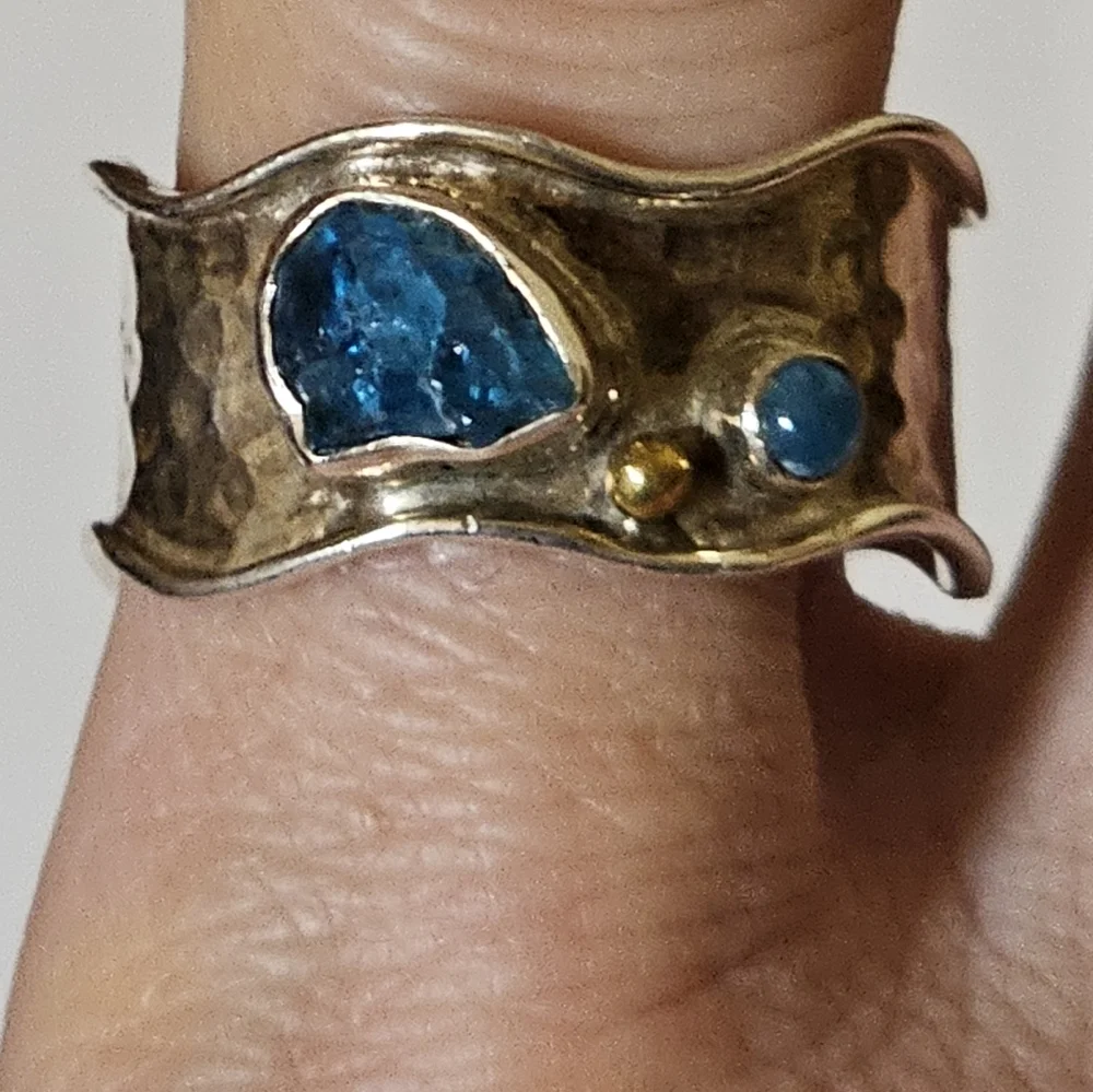 Vintage DBM Kensington Topaz & Quartz Sterling Silver Ring. Unisex ❤️ - Picture 5 of 6